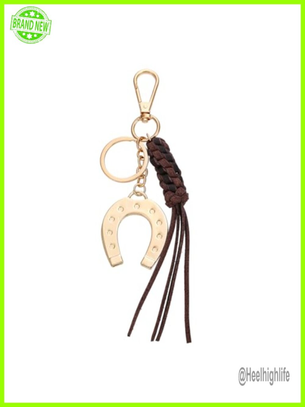 Horseshoe Keychain Western Cowgirl Lucky Keyring Handmade Knot Tassel for Keys